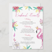 Flamingo Bachelorette Party Uitnodiging (Achterkant)