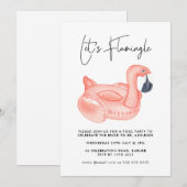 Flamingo Bachelorette Pool Party Kaart (Voorkant / Achterkant)