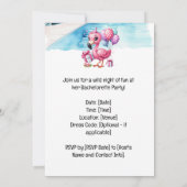 Flamingo Bachelorette Pool Party Kaart (Achterkant)