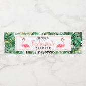 Flamingo Bachelorette Water Fleslabels Waterfles Etiket (Enkel label)