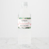 Flamingo Bachelorette Water Fleslabels Waterfles Etiket (Voorkant)