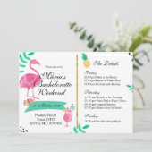 Flamingo Bachelorette Weekend Uitnodiging (Staand voorkant)