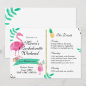 Flamingo Bachelorette Weekend Uitnodiging (Voorkant / Achterkant)