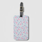 Flamingo Bagagelabel - Roze & Blauw (Voorkant (verticaal))