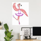 Flamingo Ballerina Poster (Thuiskantoor)