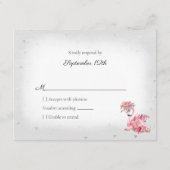 Flamingo Ballerina Silver Baby shower RSVP Informatiekaartje (Achterkant)
