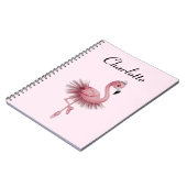 Flamingo Ballet Dancer gepersonaliseerd Notitieboek (Linkerzijde)