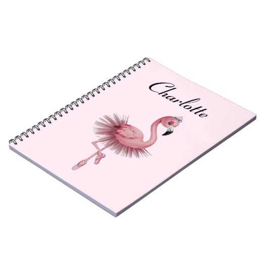 Flamingo Ballet Dancer gepersonaliseerd Notitieboek (Linkerzijde)