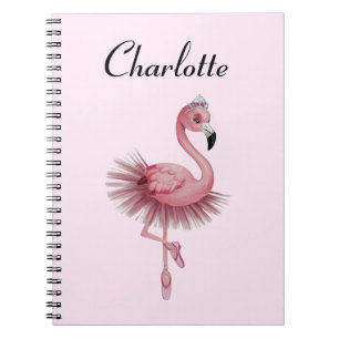 Flamingo Ballet Dancer gepersonaliseerd Notitieboek