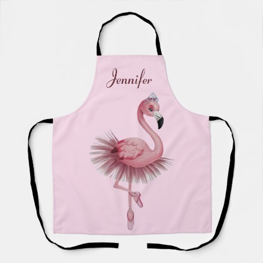 Flamingo Ballet Dancer gepersonaliseerd Schort (Voorkant)