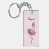 Flamingo Ballet Dancer gepersonaliseerd Sleutelhanger (Voorkant Links)