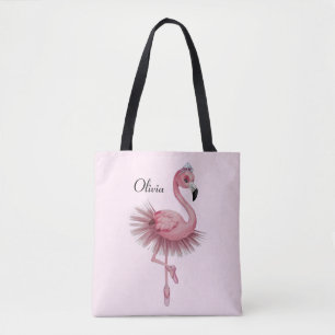 Flamingo Ballet Dancer gepersonaliseerd Tote Bag