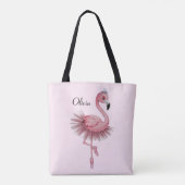 Flamingo Ballet Dancer gepersonaliseerd Tote Bag (Achterkant)