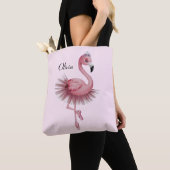 Flamingo Ballet Dancer gepersonaliseerd Tote Bag (Dichtbij)