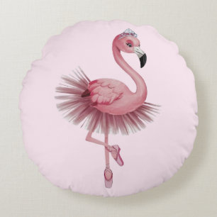 Flamingo Ballet Dancer Rond Kussen
