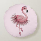 Flamingo Ballet Dancer Rond Kussen (Achterkant)