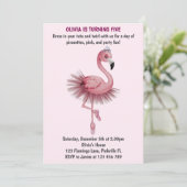 Flamingo Ballet Danser Verjaardag Kaart (Staand voorkant)