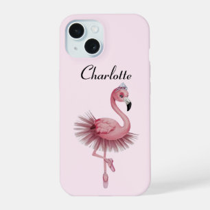Flamingo Balletdanser Persoonlijke Hoes voor Telef iPhone 15 Case
