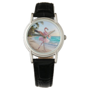 Flamingo Balletdanseres in een Roze Tutu Op het St Horloge