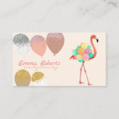 Flamingo Balloons Moderne planning van gebeurtenis Visitekaartje (Voorkant)