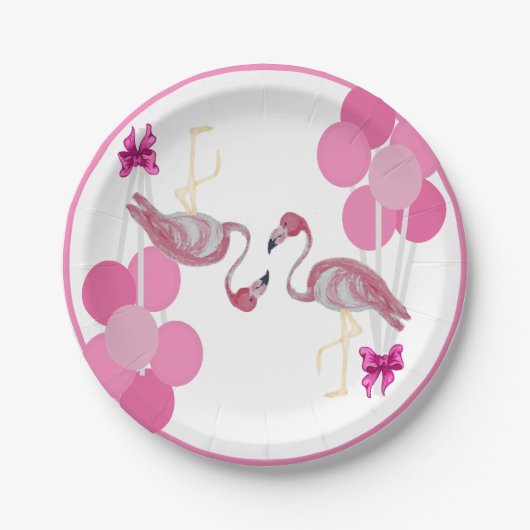 Flamingo Balloons Party Bord (Voorkant)