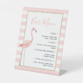 Flamingo Bar Menu Pedestal Sign Reclamebord Met Voetstuk (Voorkant)