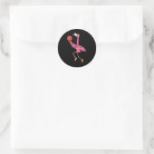 Flamingo Basketball Flamingo SpelBasketball Fl Ronde Sticker (Tas)