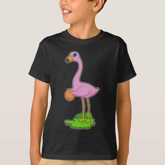 Flamingo Basketballer Basketbal T-shirt (Voorkant)