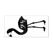 Flamingo Bass Clef Rubber Stamp (naar links) Rubberstempel (Afrduk)