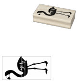 Flamingo Bass Clef Rubber Stamp (naar links) Rubberstempel (Gestempeld)