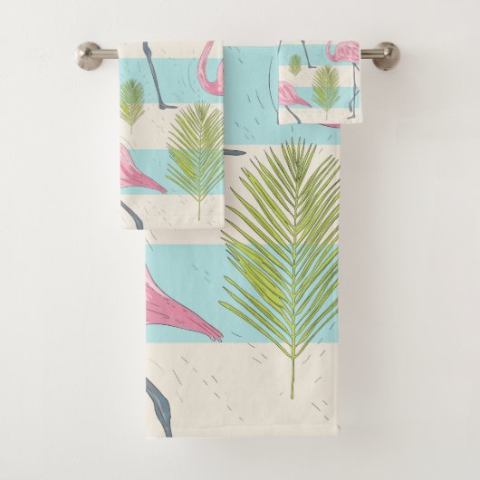 Flamingo Bath Towel Set Bad Handdoek (Insitu)