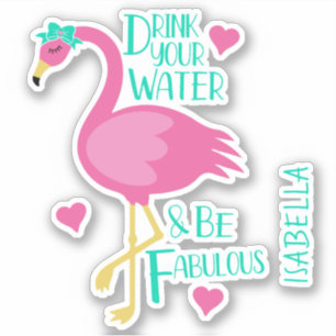 Flamingo Be Fabulous Girly Persoonlijke naam Sticker