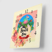 Flamingo Beach Bar Vierkante Klok (Hoek)