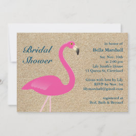 Flamingo Beach Bridal Shower Kaart