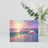 Flamingo Beach Briefkaart (Staand voorkant)