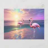 Flamingo Beach Briefkaart (Voorkant)