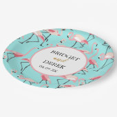 Flamingo Beach bruiloft Papieren Bordje (Gekanteld)