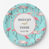 Flamingo Beach bruiloft Papieren Bordje (Voorkant)