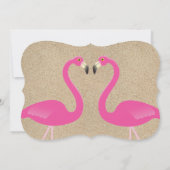 Flamingo Beach Couple's Shower Invitation Kaart (Achterkant)