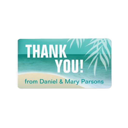 Flamingo Beach Dank u | Aqua Etiket (Voorkant)