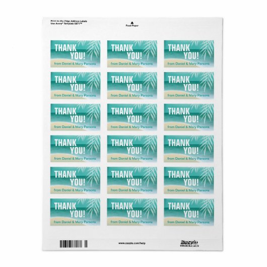 Flamingo Beach Dank u | Aqua Etiket (Full Sheet)