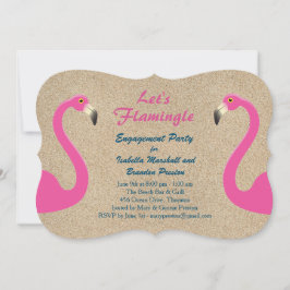 Flamingo Beach Engagement Party Kaart