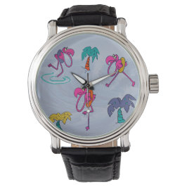Flamingo Beach Horloge