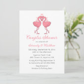 Flamingo Beach Invite for Couples Bridal Shower Kaart (Staand voorkant)