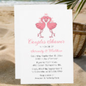 Flamingo Beach Invite for Couples Bridal Shower Kaart