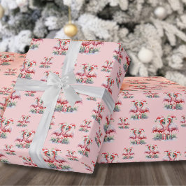 Flamingo Beach Kerstmis Cadeaupapier