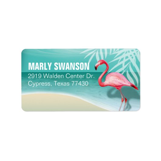 Flamingo Beach Mailing | Aqua Etiket (Voorkant)