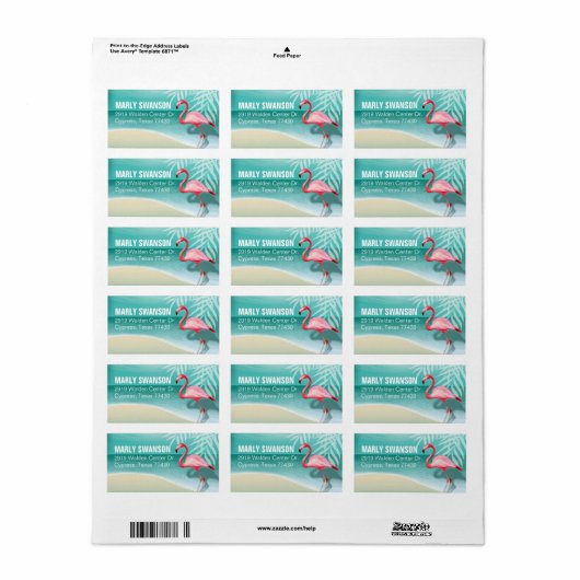 Flamingo Beach Mailing | Aqua Etiket (Full Sheet)