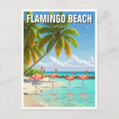 Flamingo Beach op Aruba Reizen Briefkaart (Voorkant)
