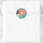 Flamingo Beach op Aruba Reizen Ronde Sticker (Tas)